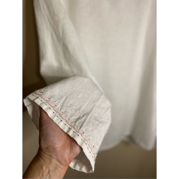 Marks & Spencer White Tunic with Floral Embroidery - Picture 3 of 4